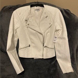Brand New w/tags Charlotte Russe White Pleather Jacket Size Medium